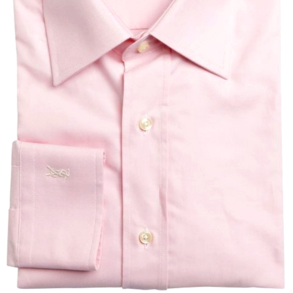 YSL Pink Oxford Cotton Point Collar Dress Longsleeve Shirt - Picture 11 of 11